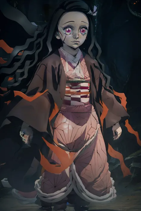 Nezuko standing still with demon form