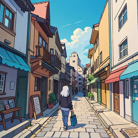 (best-quality:0.8), (best-quality:0.8), perfect anime illustration, beautiful street buildings