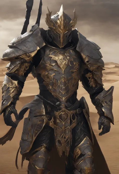 Demon Paladin , Gold-plated armor, Grey Desert , fantasy,