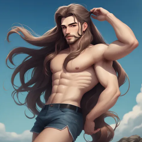 long hair men cartoon