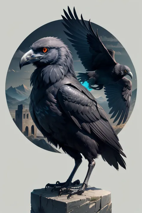 10.	The Raven as a Symbol: An image that emphasizes the crow as a symbol of death and desolation, talvez com elementos sombrios ao redor.