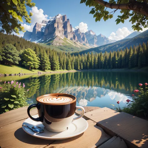 Coffee and Nature: Photograph your coffee cup in a natural setting, like a garden or by a lake, to capture the beauty of the outdoors.