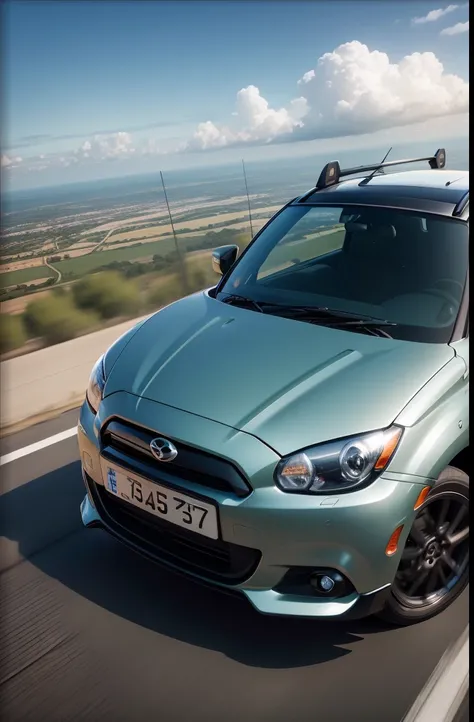 Daihatsu Copen flying in the sky