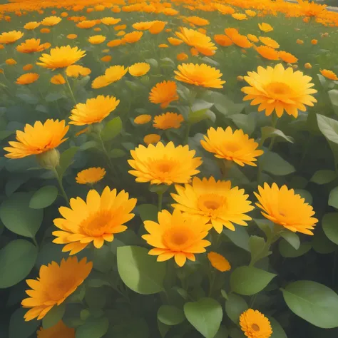 Calendula beautiful orange plant