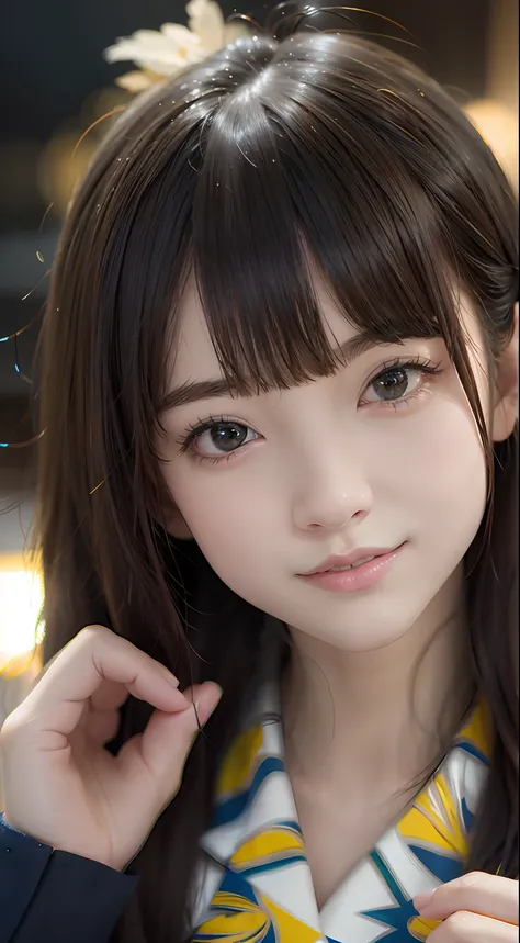 There is a young woman with long hair posing for a photo with her mouth wide open, kawaii realistic portrait, cute natural anime face, photorealistic anime, soft portrait shot 8 k, the face of a beautiful Japanese girl, Hyper realistic anime, Stunning anim...