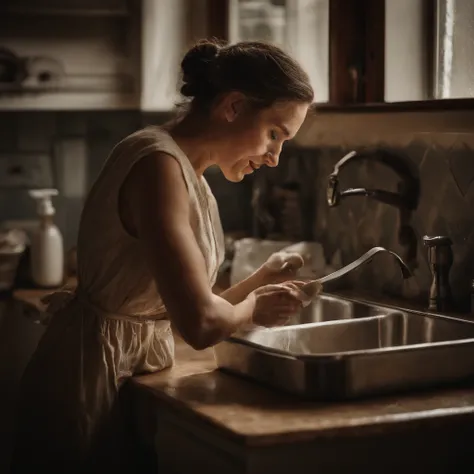 Make a woman wash dishes