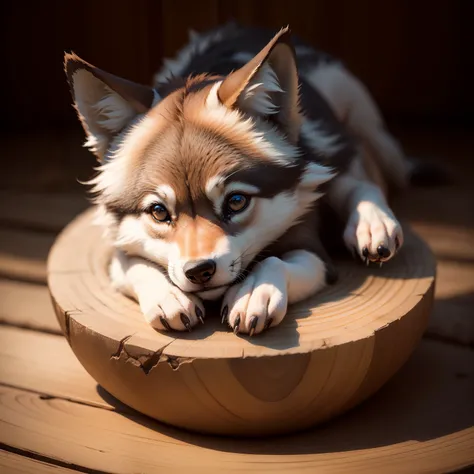 A cute, lovely, beautiful image of wolf cub