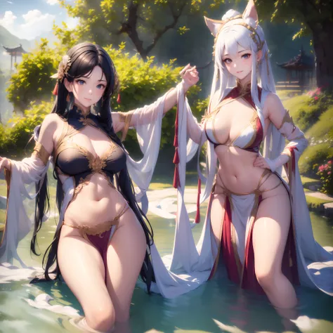 (day:1.8),in summer,onsen,(nature:1.9),1girl,very long hair,grin,sexy,unaligned breasts, dynamic angle,dynamic pose,outdoors,chinese style architecture,
(raw photo:1.2), (photorealistic:1.4), absurdres, incredibly absurdres, huge filesize , ultra-detailed,...