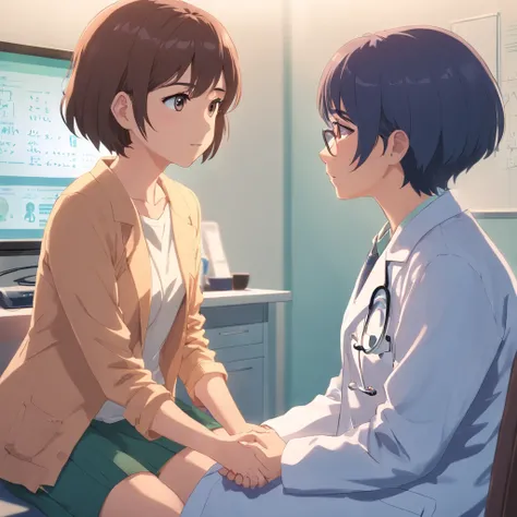 Girl in a therapy session talking to a doctor