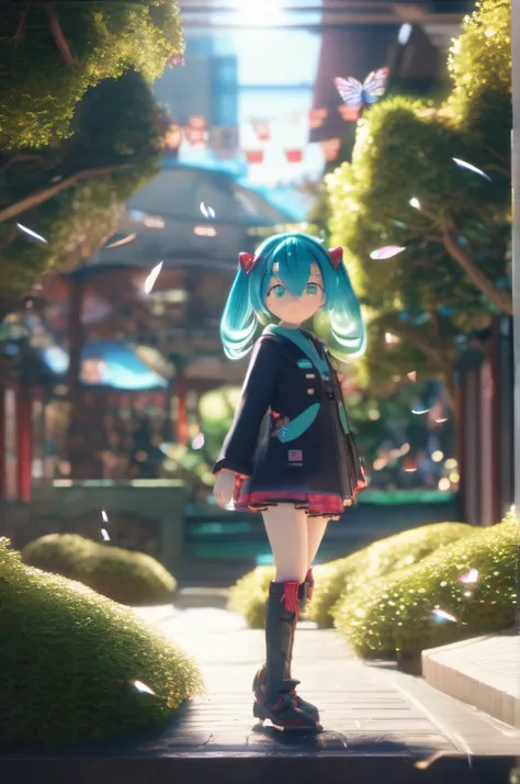 ３D Anime、HATUNE MIKU、Perfect Ray Tracing、Dramatic Writing、concept-art、Highly detailed background，Realistic，ultra-detailliert，super detailed skin，light glow，Film grain，Expro II，Lens Flare，Sharpen，cinematic shadow