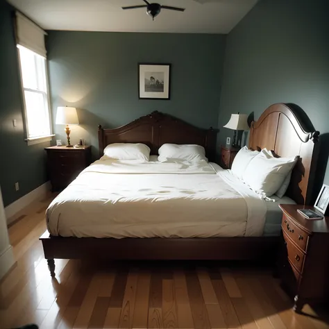 Scary Bed, Crooked bed, blown bed, Uncomfortable bed, The strangest bed, A hyper-realistic, Nikon D7000, ISO 120, diffused lighting