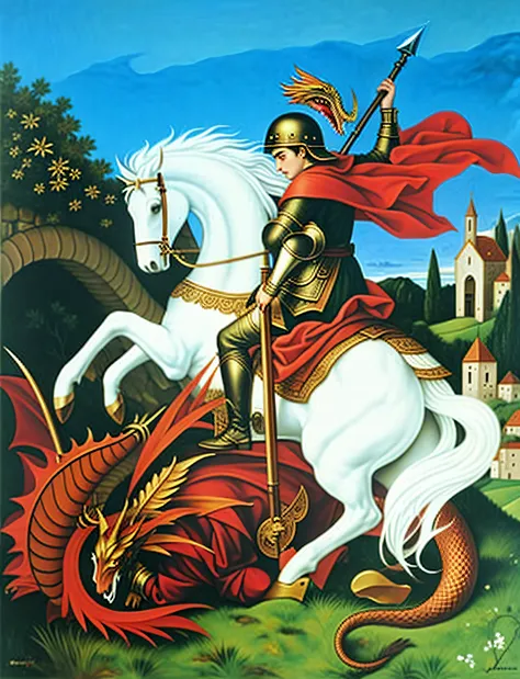 original saint jorge, fighting with dragon