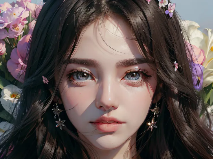 HD face details，short eyelashes，