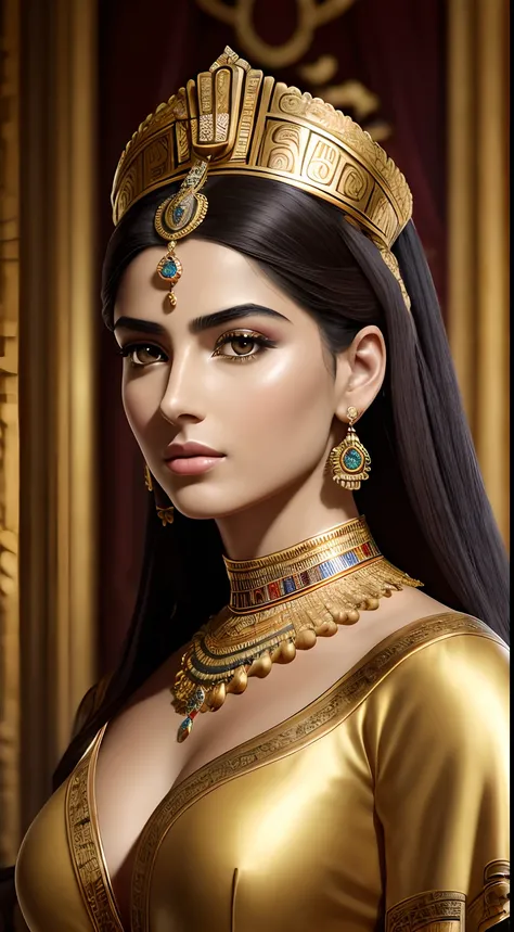 (best quality,4k,highres,masterpiece:1.2),ultra-detailed,realistic,portrait,"Cleopatra in comparison with contemporary Greek representations",(vivid colors,HDR),ancient Egypt,ancient Greece,Egyptian queen,royalty,exceptional beauty,(fine texture,detailed p...