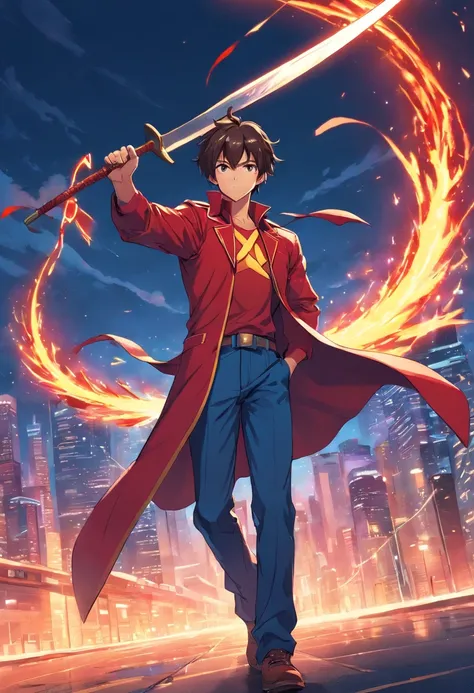 Communist man in superhero costume, capa vermelha, with a scythe in hand, 4k super detalhado, estilo manga, mangaka, Japanese comic, muito detalhado, fundo com cores leves, Crisp character, Invincible style