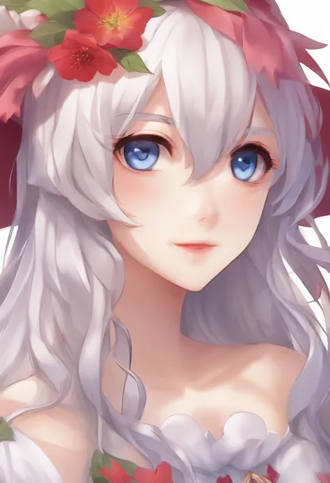 fotos de anime de uma senhora sexy com um peito enorme, Onmyoji, Oppai, arte detalhada Onmyoji, Seios cobertos e SFW, divindade de cabelos brancos, peito fofo, Retrato de Onmyoji, sfw version, small curvy loli, Artgerm extremamente detalhado, deusa anime, ...