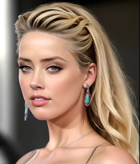 modelo de moda 24 anos, amber heard , [[[[closeup]]]], [[[[peito]]]], [[[[neck strap]]]], [[[[ombros]]]], olhos perfeitos, perfe...