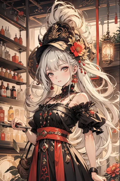 Wolf & Spices, (Masterpiece, Top Quality, Best Quality, Beauty and Aesthetics: 1.2), (1 Girl: 1.1), Glowing Eyes, Extreme Details, (Color: 1.1), (Color Background 1:1), (#ff311f: 1.5), (#f08432: 1.2), Supreme Detail, Weapon, Grip Weapon, (Glow Weapon), Det...