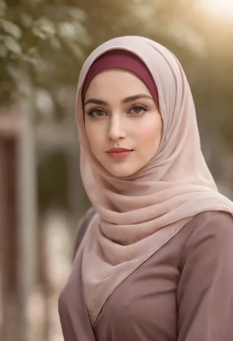 (RAW photo, best quality), POV, close-up, (realistic, photo-realistic:1.3), ((School Uniform)), HIJAB OUTFITS DRESS, best quality of Hijab Girl, Full Hijab Dress, highly detailed, masterpiece, ultra-detailed, illustration, 1girl, upper_body, dynamic angle,...