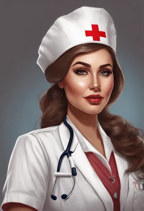 nurse hat，medical illustration，Medical supplies，Highly detailed illustration, Red Cross art illustration,Sketch illustration，Nurse hat，nurse hat