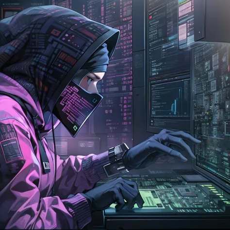 Image of a hacker stealing user data