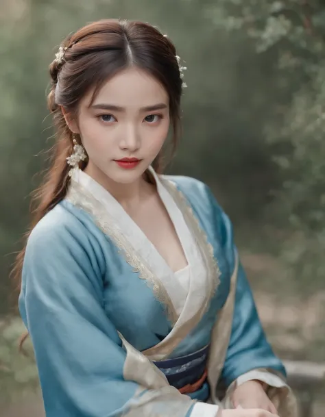 (8k, best quality, masterpiece:1.2), (realistic, photo-realistic:1.2)1girl,perfect face, perfect eyes,pureerosface_v1, blue hanfu,hanfu, ming style,(full body:1.2),