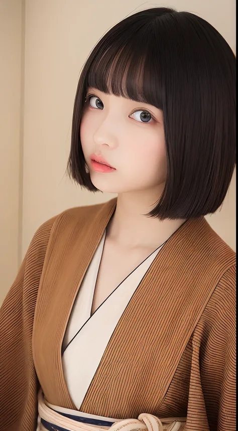 one Japanese kawaii model ,Unique hair details, kimono virtual fashion, Near future, Curvilinear details , double eyelid, plump lips::mirror world