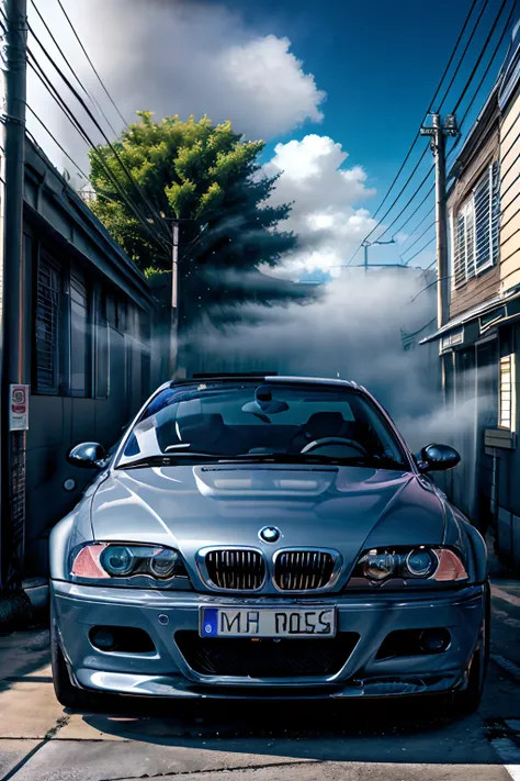 arafed view of a blue bmw car driving on a road, edited, composite, bmw, f / 1 1. 0, a wide full shot, front profile shot, “2019...