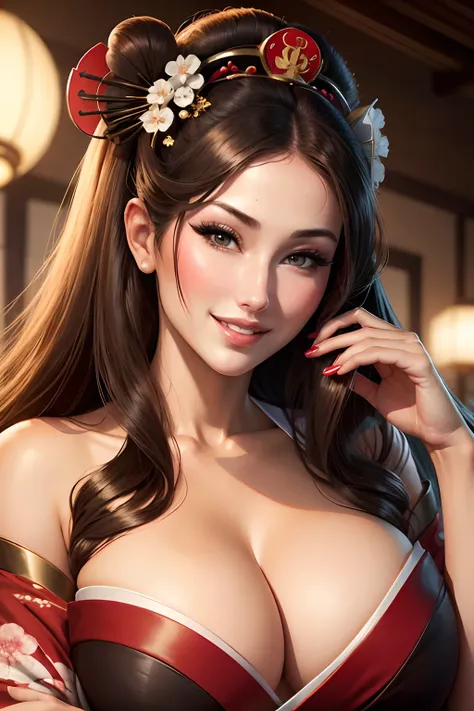 lucy pinder, portrait, sexy, smiling, ((geisha)), hot.