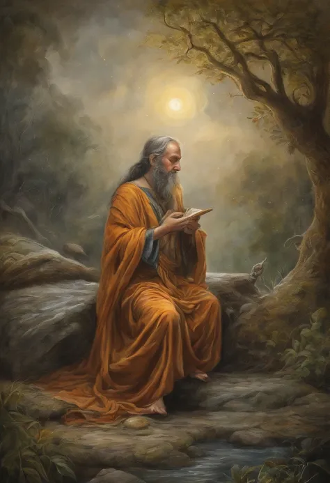 masterpiece, best quality, ultra-detailed, illustration, buddhist monk praying, solo, fantasy, flying, broom, night sky, outdoors, magic, spells, moon, stars, clouds, wind, cape, broomstick, glowing, mysterious, enchanting, whimsical, playful, adventurous,...