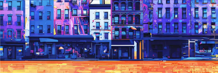 colorful buildings in vector style