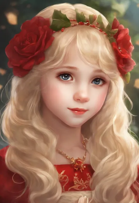 Drawing on Aya Nakamura in anime style is a 5-year-old child, Amazing and exotic kids. She has long blonde hair，Gentle waves fall to the waist, It stands out under her pale skin. His eyes are a rich red, Like a bright ruby, And with mysterious eyes.