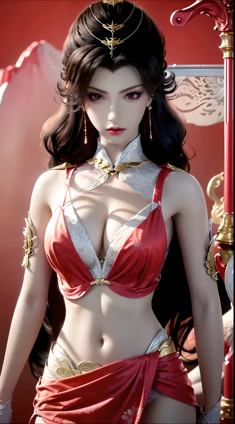 "1 beautiful girl wearing a traditional costume, a long thin pale pink dress made of meticulously made silk, deep slit shirt, historical style costumes, sexy ancient style, jet black curly hair, the most beautiful and detailed hair jewelry, beautiful littl...