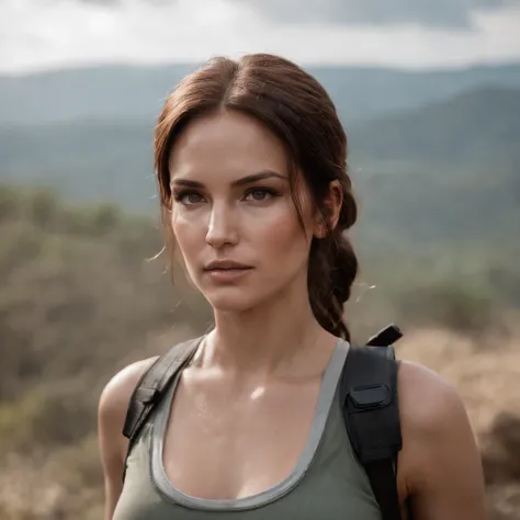 Lara Croft cosplay, muito bonita,retrato real super detalhes, 8k