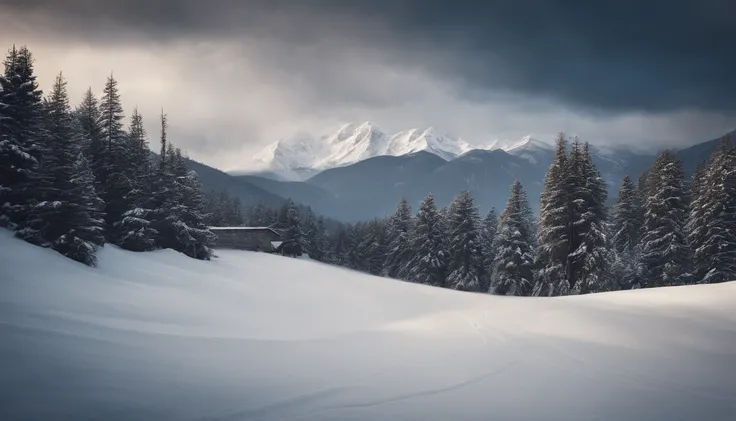 Snow Mountain with Twin Peaks,