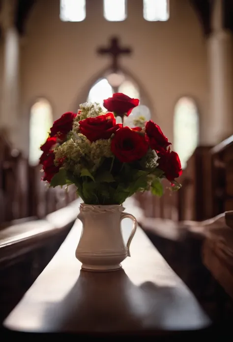 Captain America with flower in the church, wedding