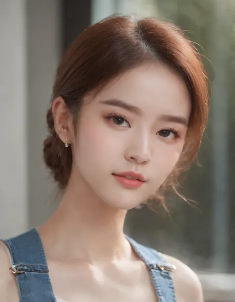 Ace, 4k, High Resolution, Masterpiece, Best Quality, Head: 1.3, (Korean K-pop Idol)，Face Highlighting，Pure，Girly，Flushing，18yr old, Fine Skin, Sharp Focus, (Cinema Lighting), Clavicle, Morning, Soft Light, Dynamic Angle, [: (detailed face:1.2):0.2]，，tight ...