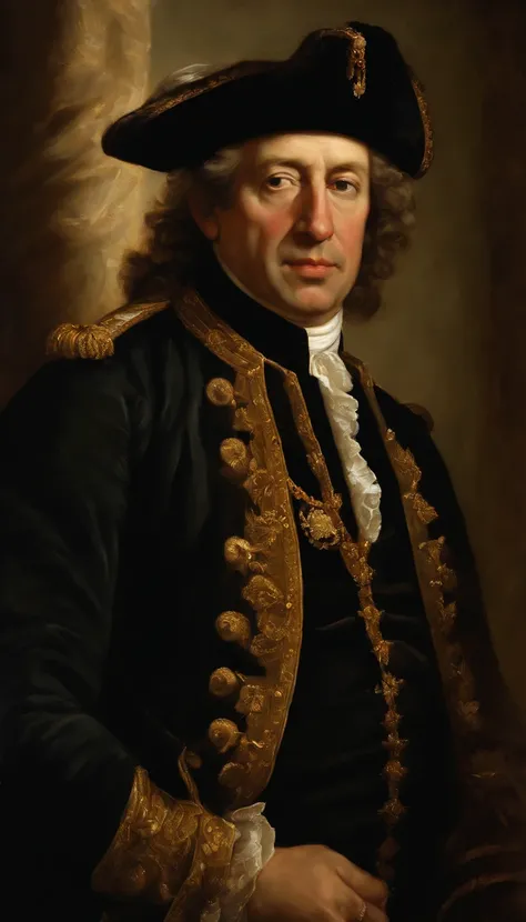 oil painting, heavy brushstrokes, paint drips, a breathtaking portrait of Duke Wellington, Baroque, dramatic contrasts between light and dark, emotional intensity, tenebrism, soft edges, oil on canvas, romanticism, baroque, realism, chiaroscuro, Dutch Gold...