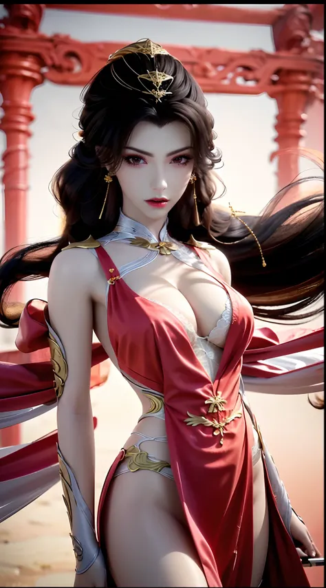 "1 beautiful girl wearing a traditional costume, a long thin pale pink dress made of meticulously made silk, deep slit shirt, historical style costumes, sexy ancient style, jet black curly hair, the most beautiful and detailed hair jewelry, beautiful littl...