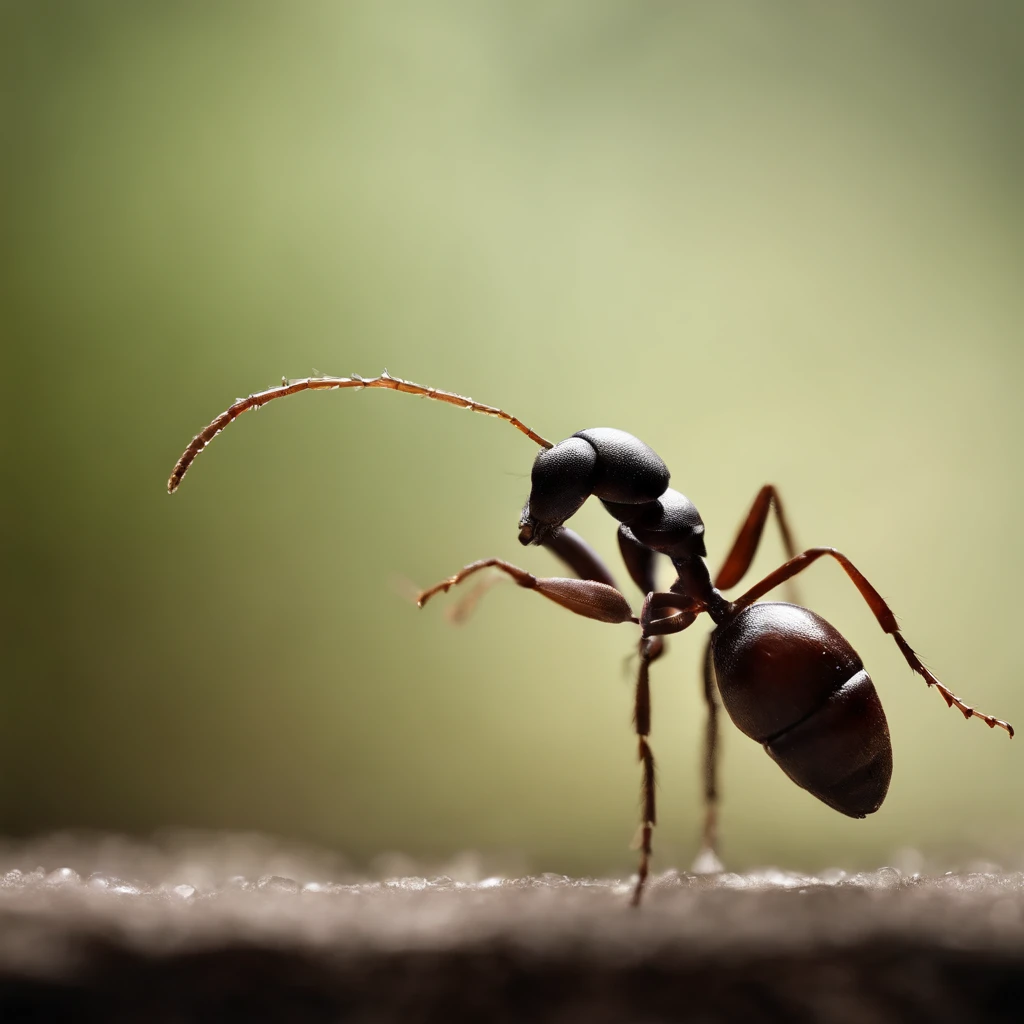 an ant stands in a dropping snowflake in the air