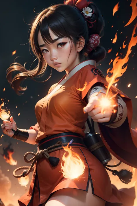 Japanese girl  fire powers