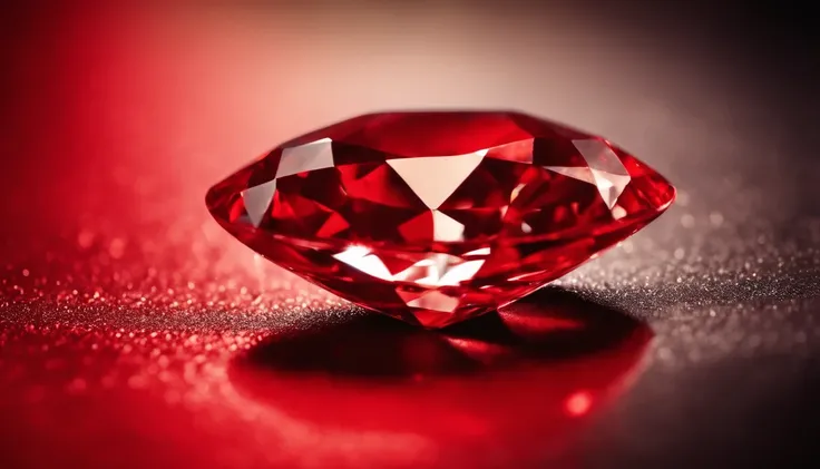 Diamond on red fabric coarsely