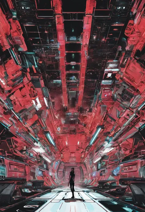 Space capsule，looki at viewer，Realiy，A man in a black tight leather jacket，Wearing a futuristic helmet，cowboy lens，（fish eye），Cramped and dirty room，clothes details，Japans old red light district，（（（）），（（natta）），