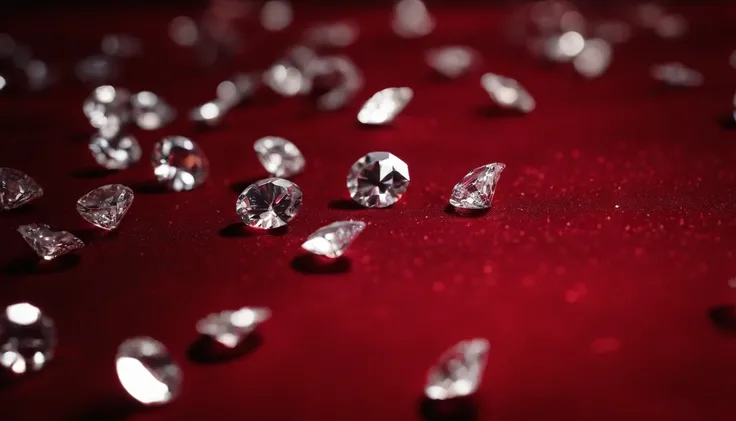 the diamond on the red cloth shatters into tiny shards.