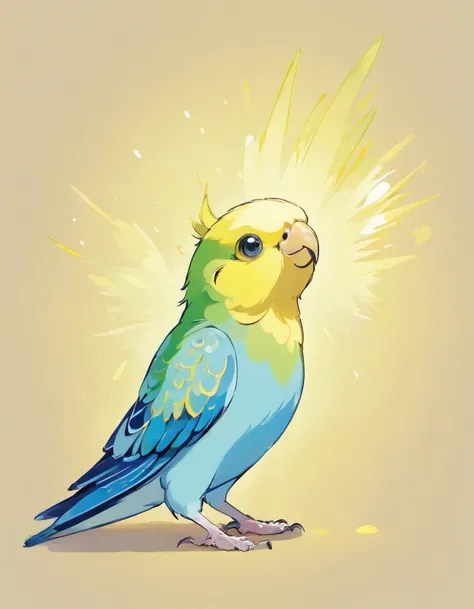 In this captivating illustration, a Budgerigar, affectionately known as a Budgie, takes center stage in the unmistakable artistic style of Pokémon artist Sowsow. The Budgies petite form is elegantly rendered, showcasing its dainty yet charismatic presence....