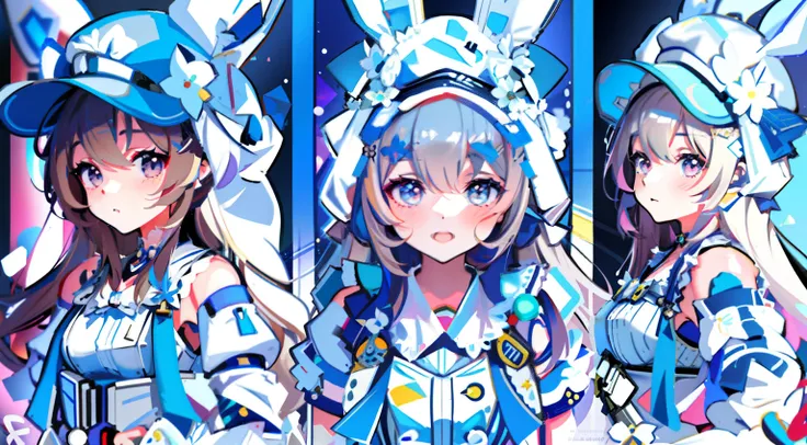 anime girl with bunny ears and a hat on, from the azur lane videogame, characters from azur lane, azur lane style, portrait anim...