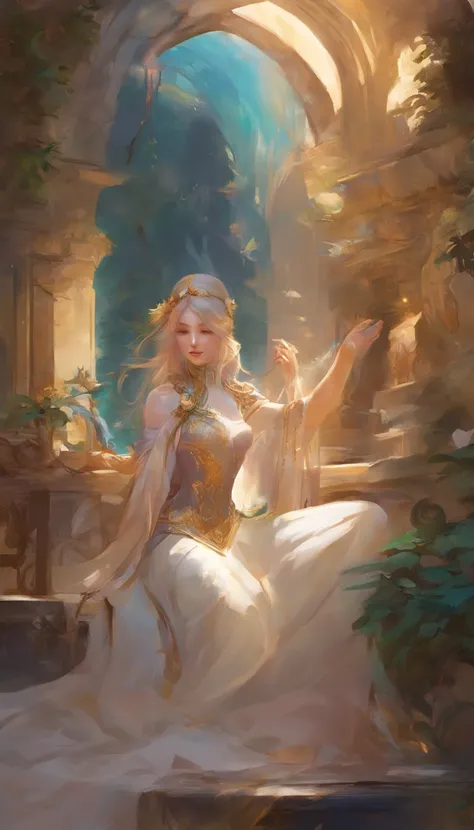 Blend in with the background, They were two women in a room with a clock and a lamp, wlop and ross thran, wlop and andrei riabovitchev, ross tran and bayard wu, edgar maxence and ross tran, WLOP and Sakimichan, ross tran and wlop, loish and ross tran, wlop...