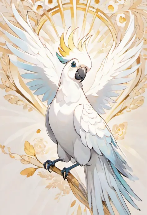 In this exquisite illustration, a Cockatoo takes center stage, its majestic presence emanating an air of regal elegance. The Cockatoos wings are gracefully folded, creating a serene and composed tableau that allows its distinctive features to shine.

Set a...