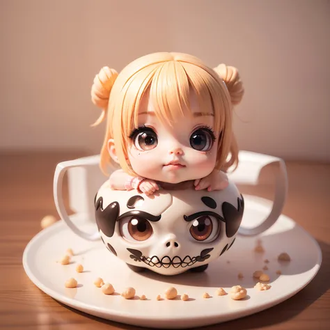 Cute Baby Chibi Anime、(((chibi3d))) (best quality), (masterpiece)Afterburst Sugar Skull, masutepiece, Best Quality