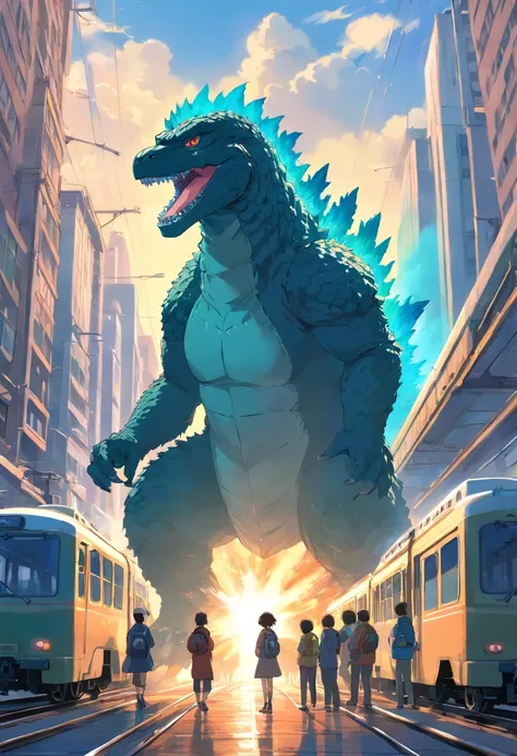 Godzilla eats trains